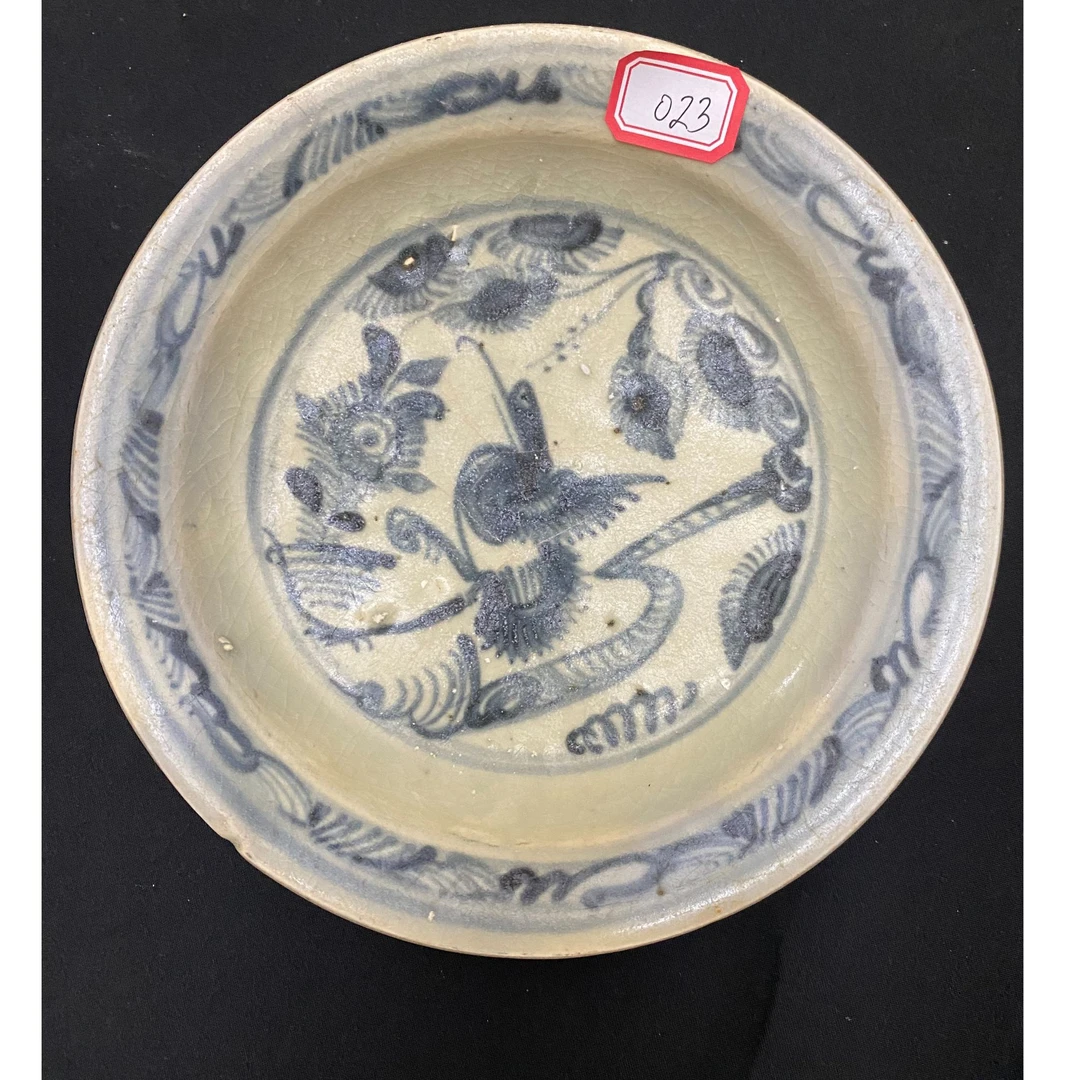 古朴青花盘老瓷器直播间特惠