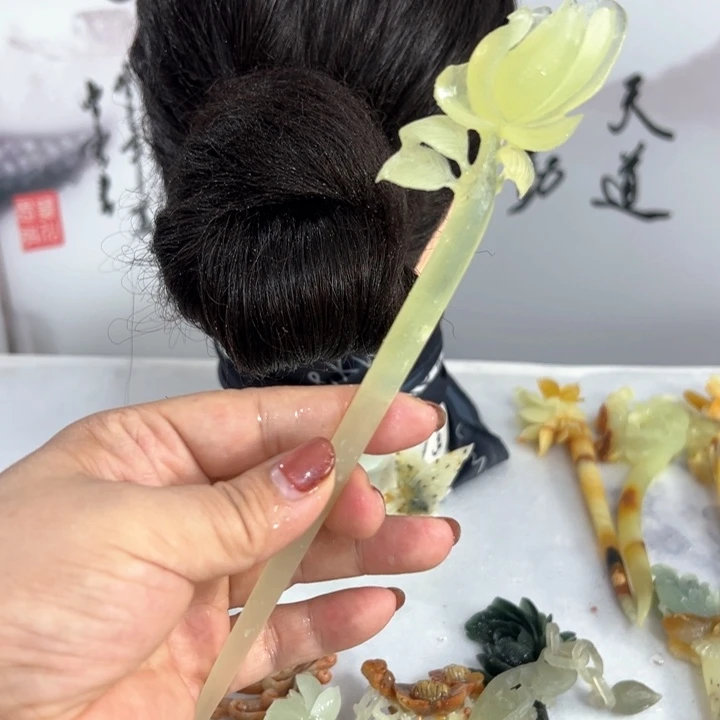 定制蛇纹石玉毛货发饰