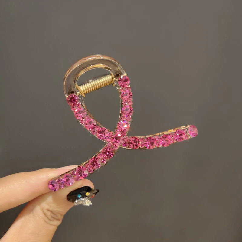 韩版施家钻抓夹网红款盘发夹轻奢半扎发夹时尚鲨鱼夹精致气质发饰