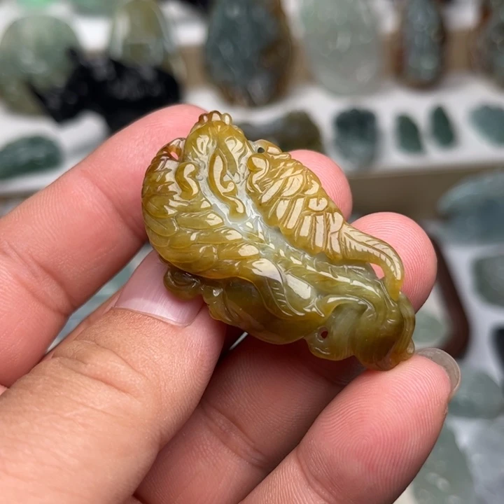颈饰未镶嵌翡翠飞天貔貅