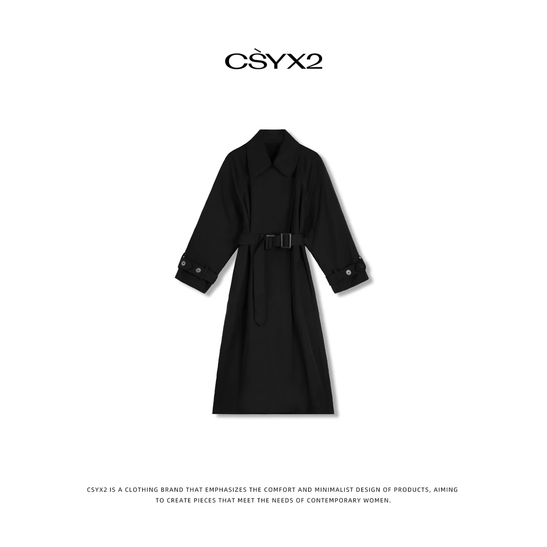 CsyX2-2025S/S早秋新款简约结构廓形风衣斗篷外套 S10709