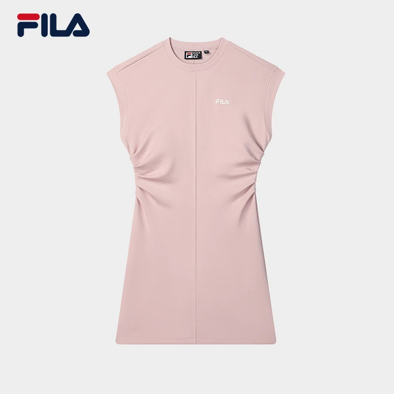 FILA/斐乐【修身显腰身】女夏季新款休闲无袖针织连衣裙F51W528301F