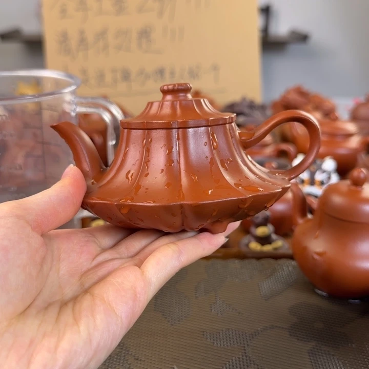 茶壶紫砂朱泥全手筋纹