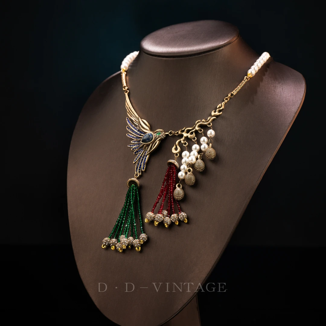 铜合金仿水晶项链 项链欧美气质1001N