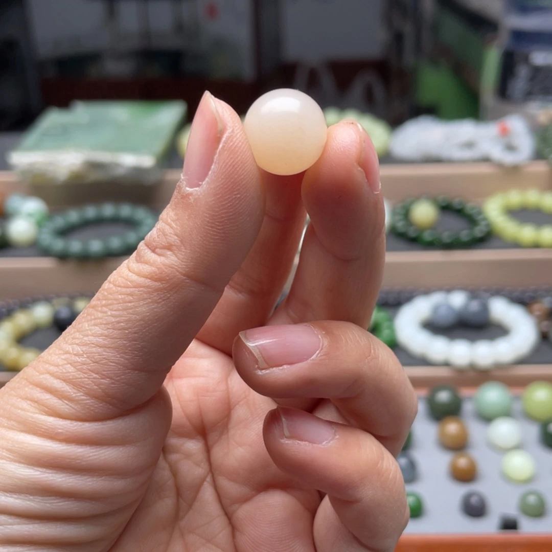 和田玉单珠13.3未镶嵌自*