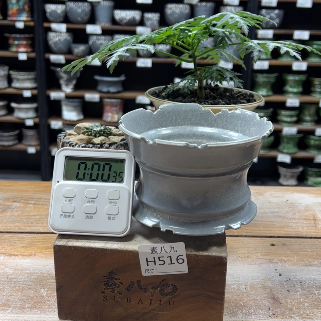 素八九陶瓷内口13.5高10缘**满