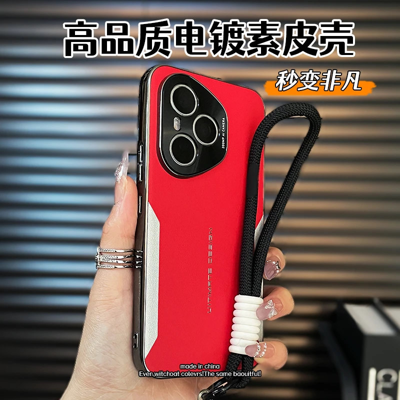 适用荣耀400Pro手机壳新款honor 400高档素皮保护套男女防摔时尚