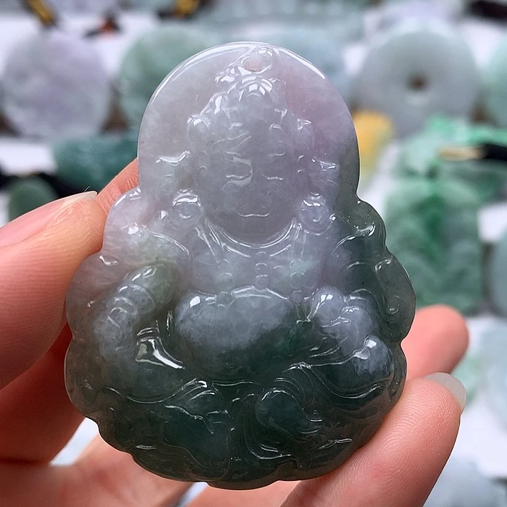 翡翠未镶嵌颈饰黄财神爷福利