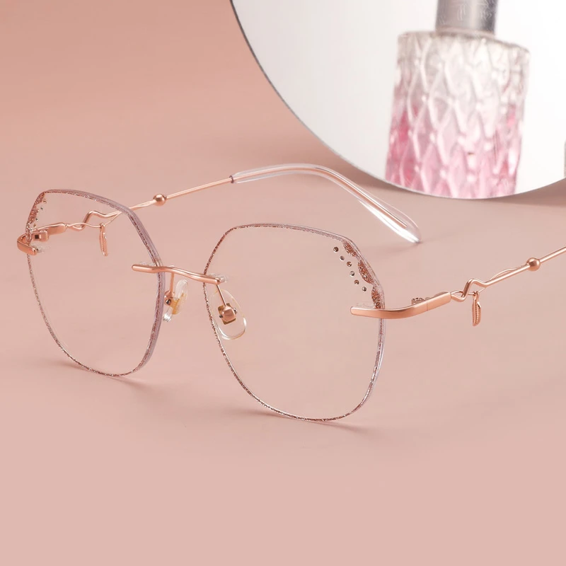 【镜格格】大框高档订制切边无边框近视眼镜女高级感---切边0617+C