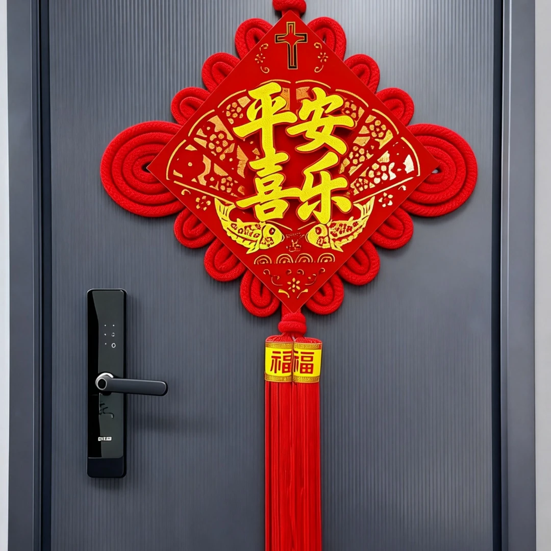 平安喜乐中国结挂件客厅高档红色玄关挂饰2026新年中国节过年装饰