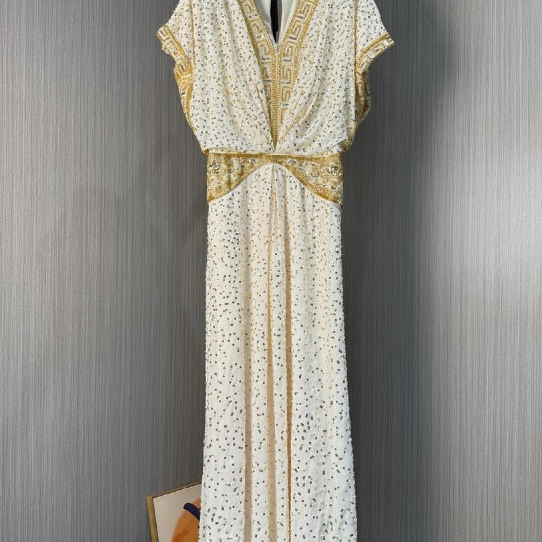 【A022】时尚新款民族服饰迪拜土耳其手工气质连衣裙礼服重工