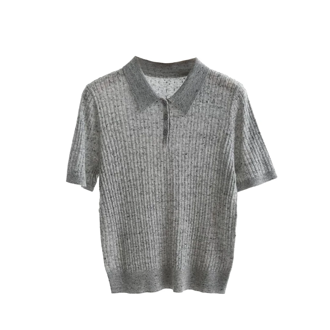 【阿瓜专属】夏季时尚休闲高级感上衣气质Polo领针织短袖2504196