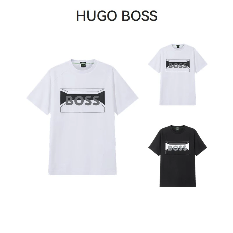 Hugo Boss雨果博斯 男士green系列LOGO胶印圆领短袖T恤 50514527
