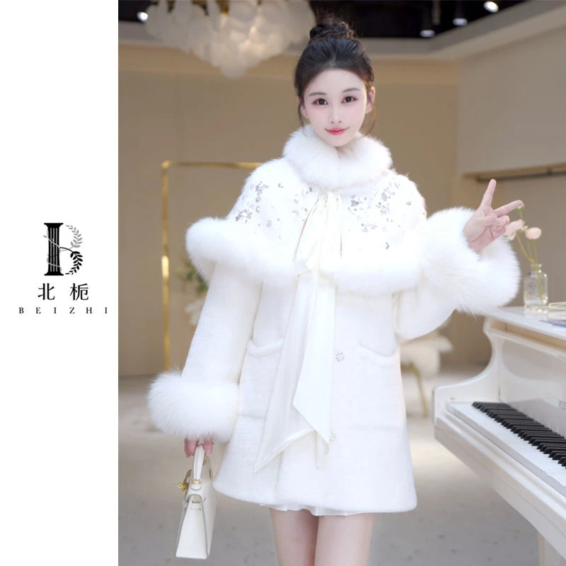 【北栀】【天鹅之梦】重工斗篷羽绒外套813066