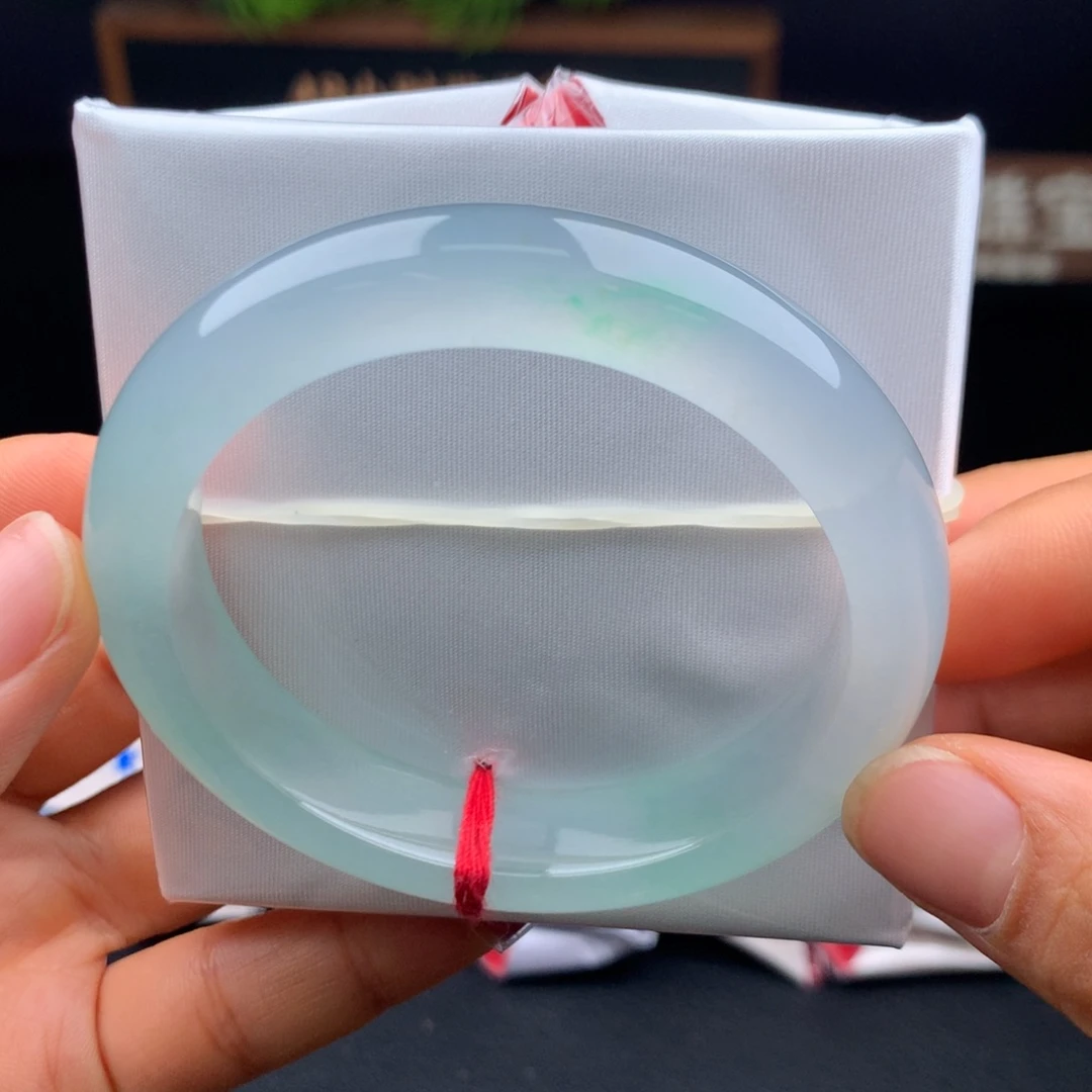 翡翠手镯未镶嵌冰飘金丝翠高货捡漏