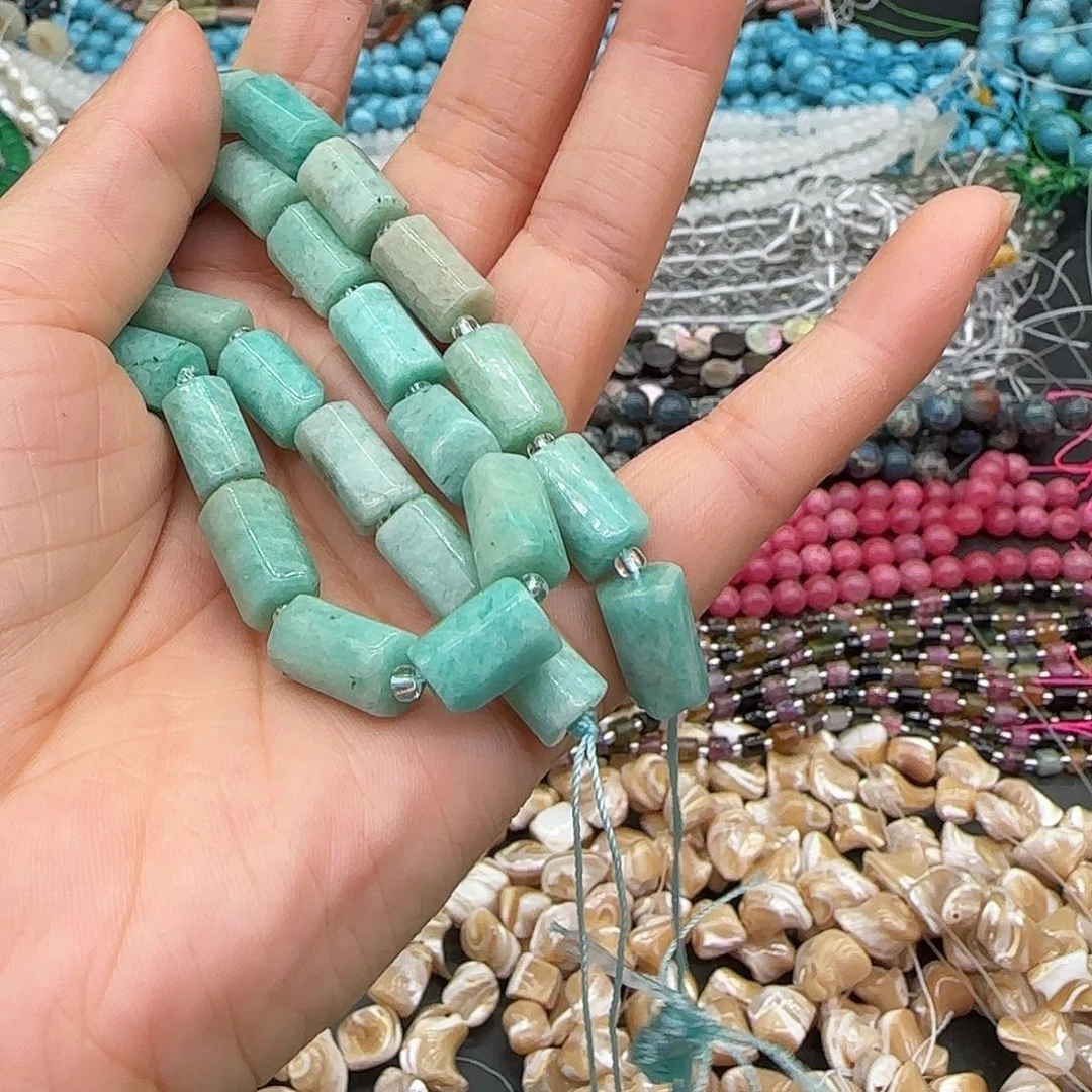 玛瑙/玉髓合金珠宝半成品天河石7mm一条