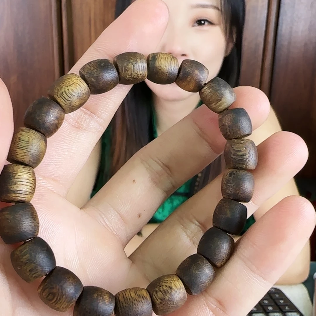 手串沉香棋楠沉香鼓珠单圈9mm多样性发一