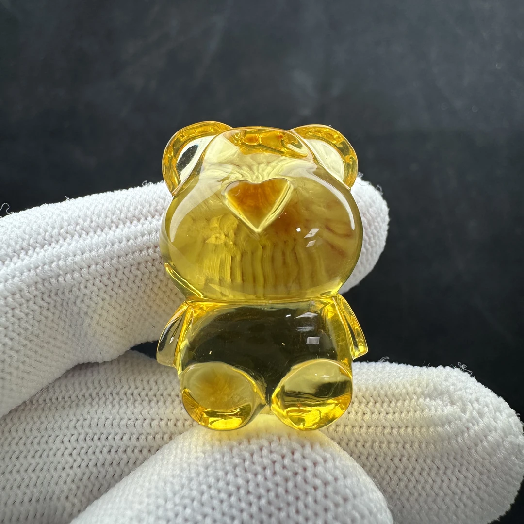 Y5768天然原矿蜜蜡 小熊未打孔20*28/*14mm一图一物假一罚十