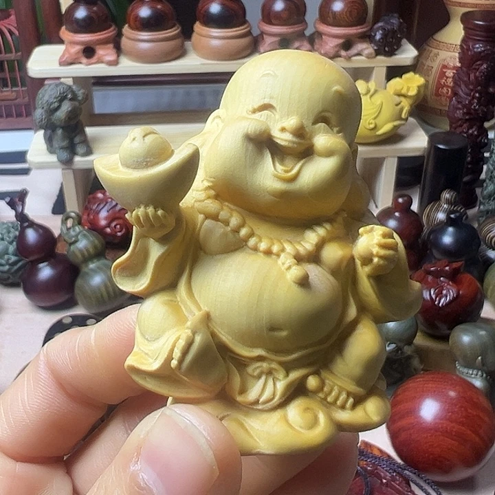 黄杨木弥勒佛摆件