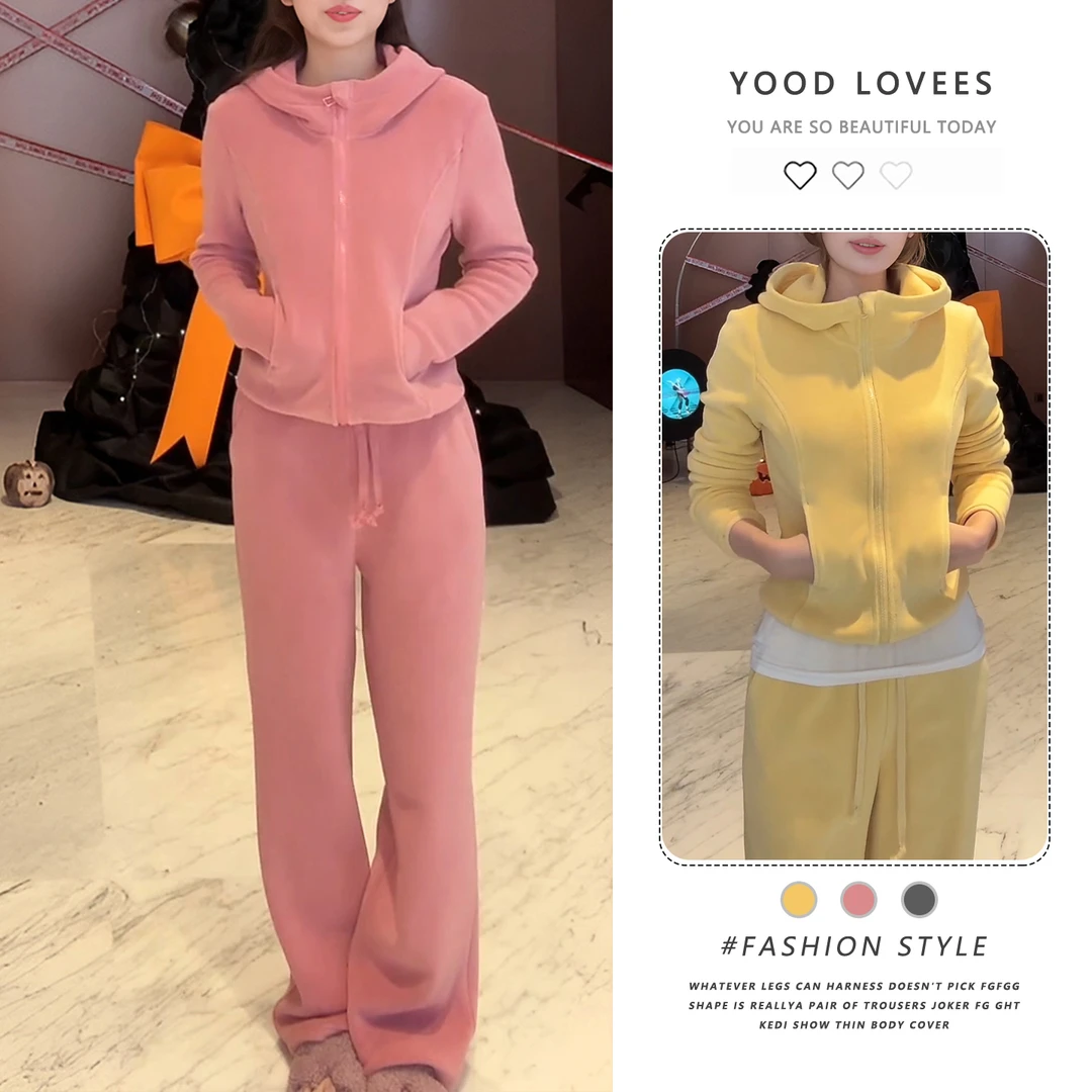 高级感新款休闲时尚套装女秋冬慵懒风宽松显瘦减龄卫衣卫裤两件套