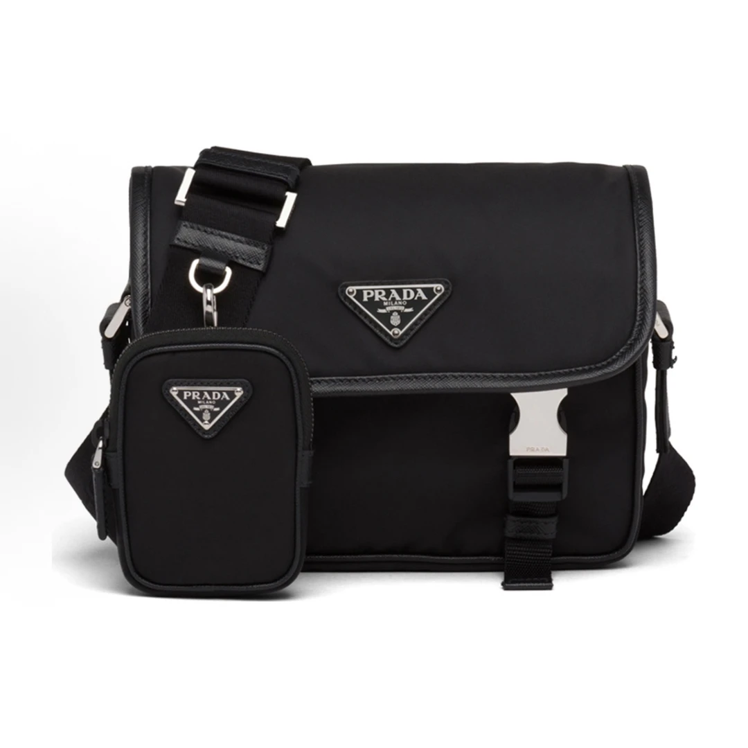 99新 Prada/普拉达 三角标尼龙三合一邮差包斜挎包