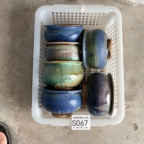 紫砂花盆067微瑕品口径7到8左右