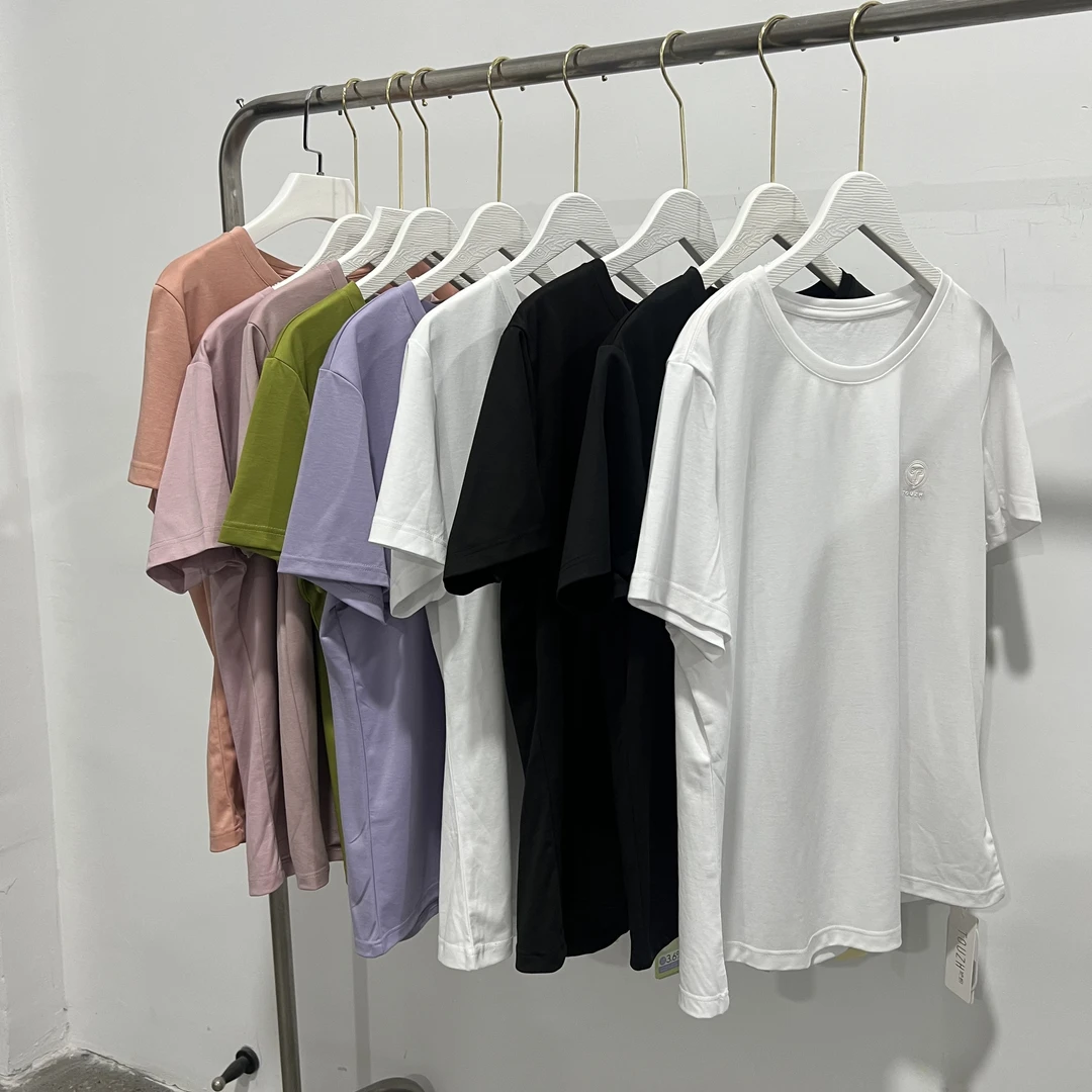 H486/336女士夏季短袖休闲百搭T恤纯色舒适上衣蚕T短袖（多件）