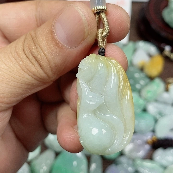 翡翠未镶嵌颈饰天然翡翠玉A货配证书