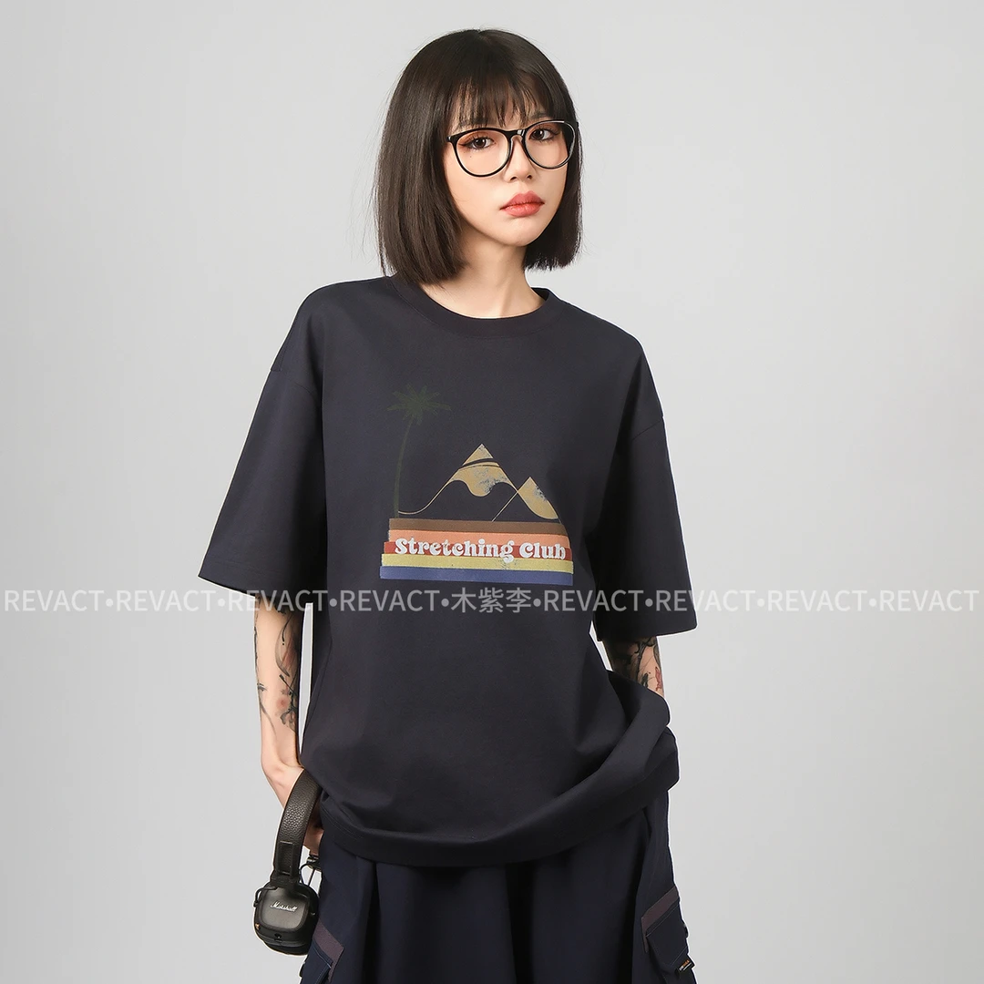 REVACT高定纯棉短袖圆领潮流时尚简约春夏宽松型T恤印花Oversize