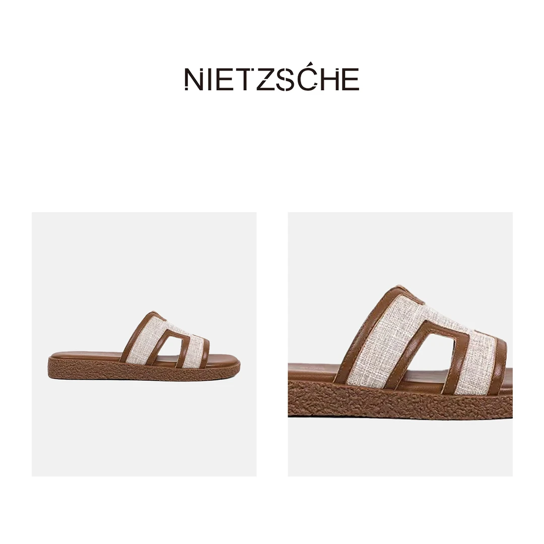 Nietzsche｜沙滩H型软底鞋｜软到对折！精致不累脚 平底拖鞋25L8414