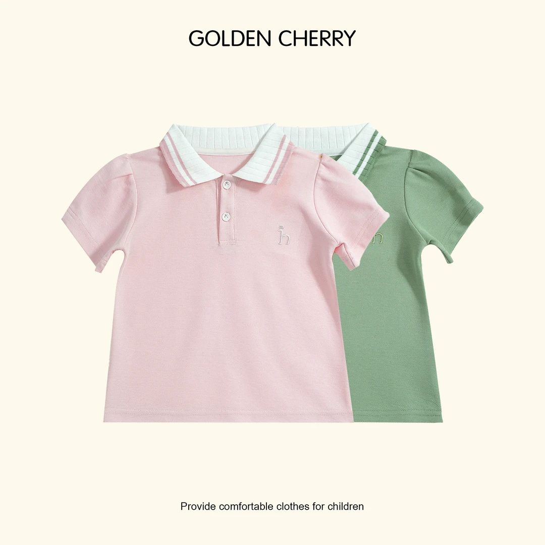 【金樱桃Golden cherry】小童h小标两粒扣翻领Polo衫QDD256