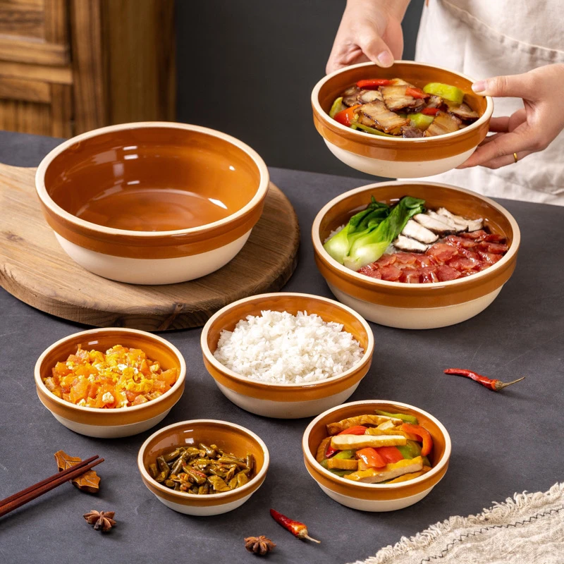 土陶蒸饭碗专用蒸米饭蒸菜蒸蛋复古陶瓷钵仔碗家用商用