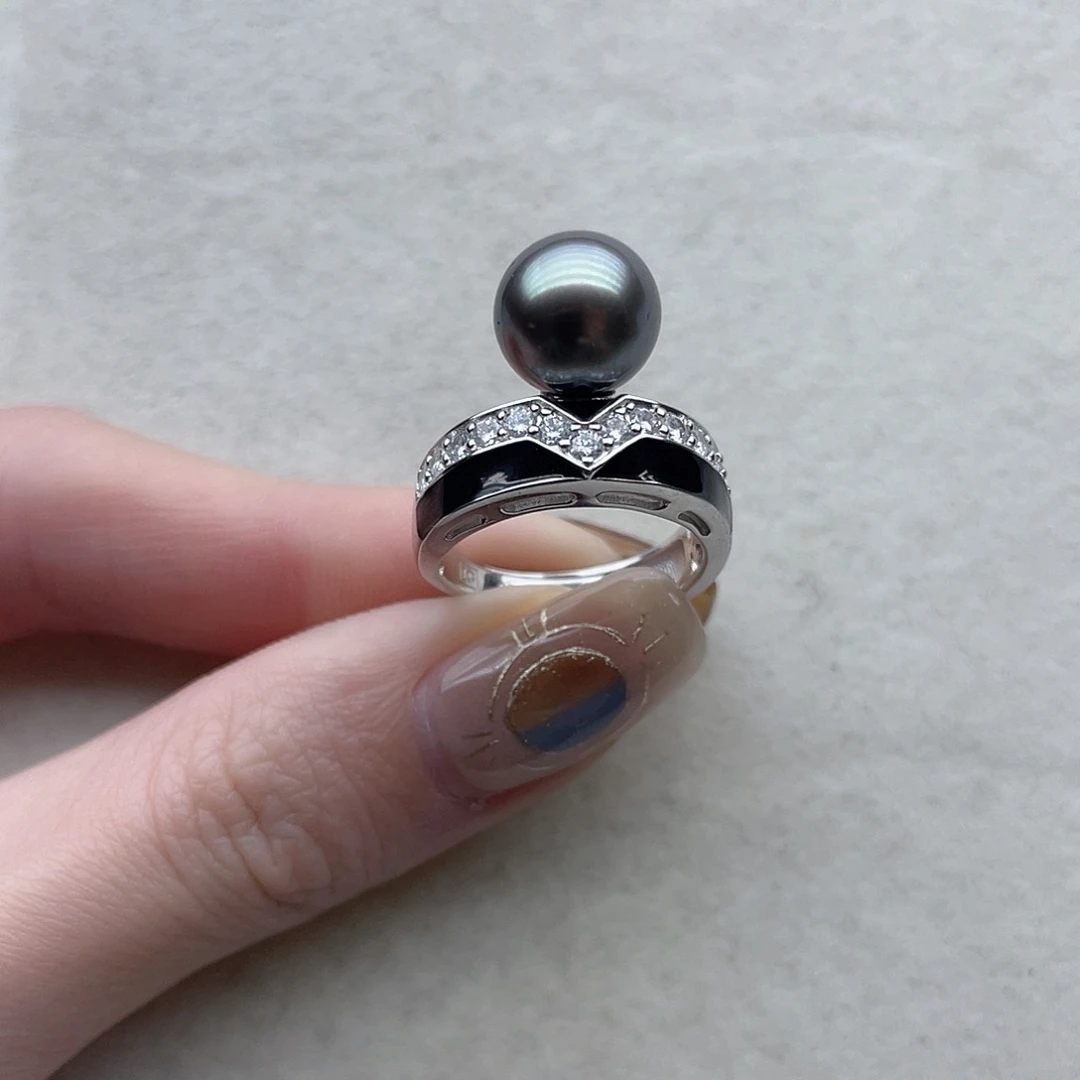 海水珍珠戒指50银S925镶嵌