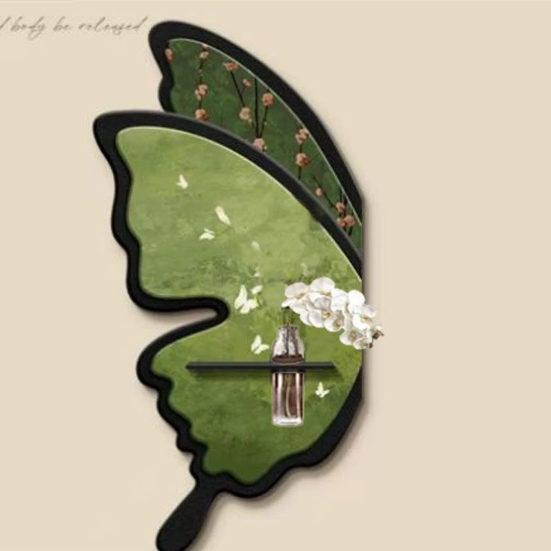 法式古风蝴蝶客厅装饰画高级过道走廊玄关挂画复古入户壁灯壁画