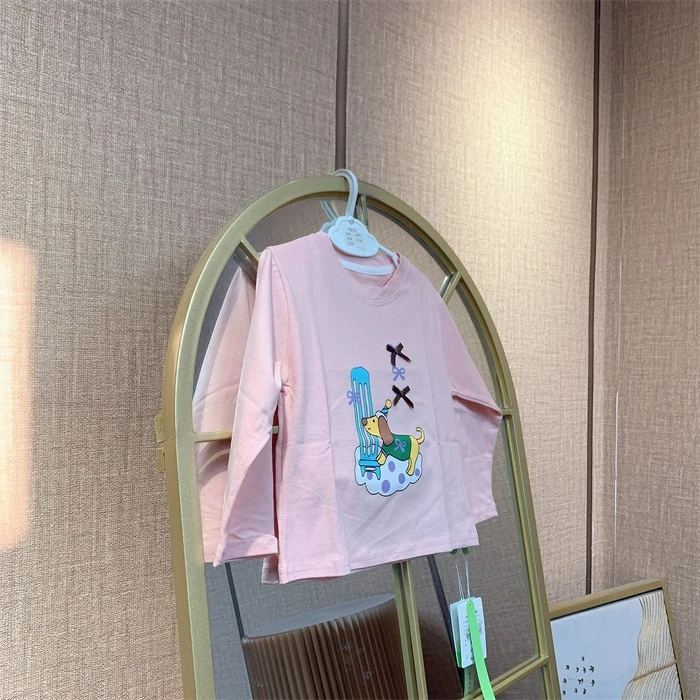 AD125    宝宝粉色纯棉长袖T恤  春季