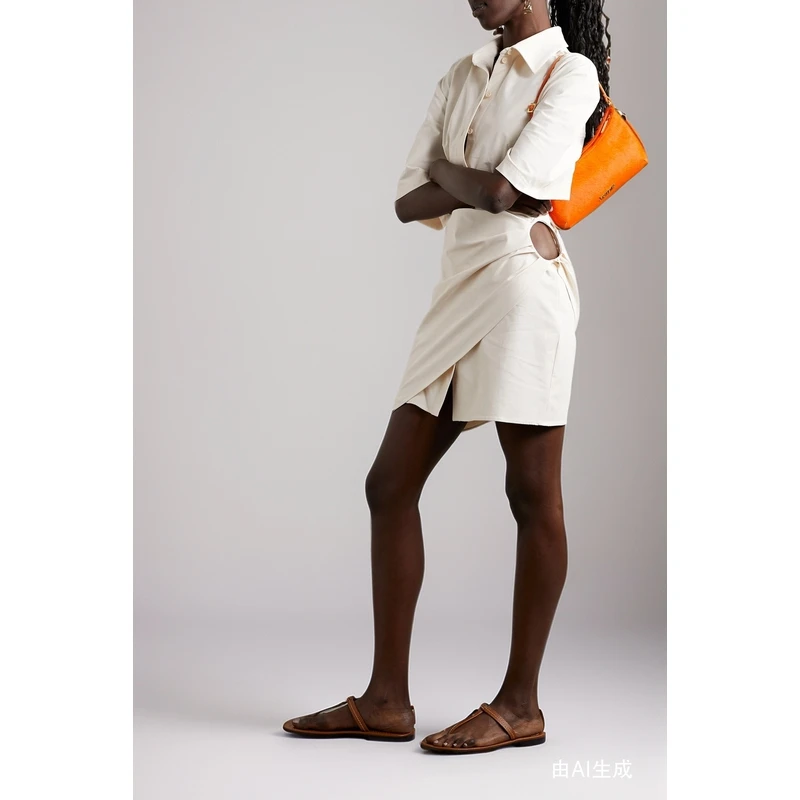 Jacquemus 女挖剪垂坠衬衫裙连衣裙小白裙