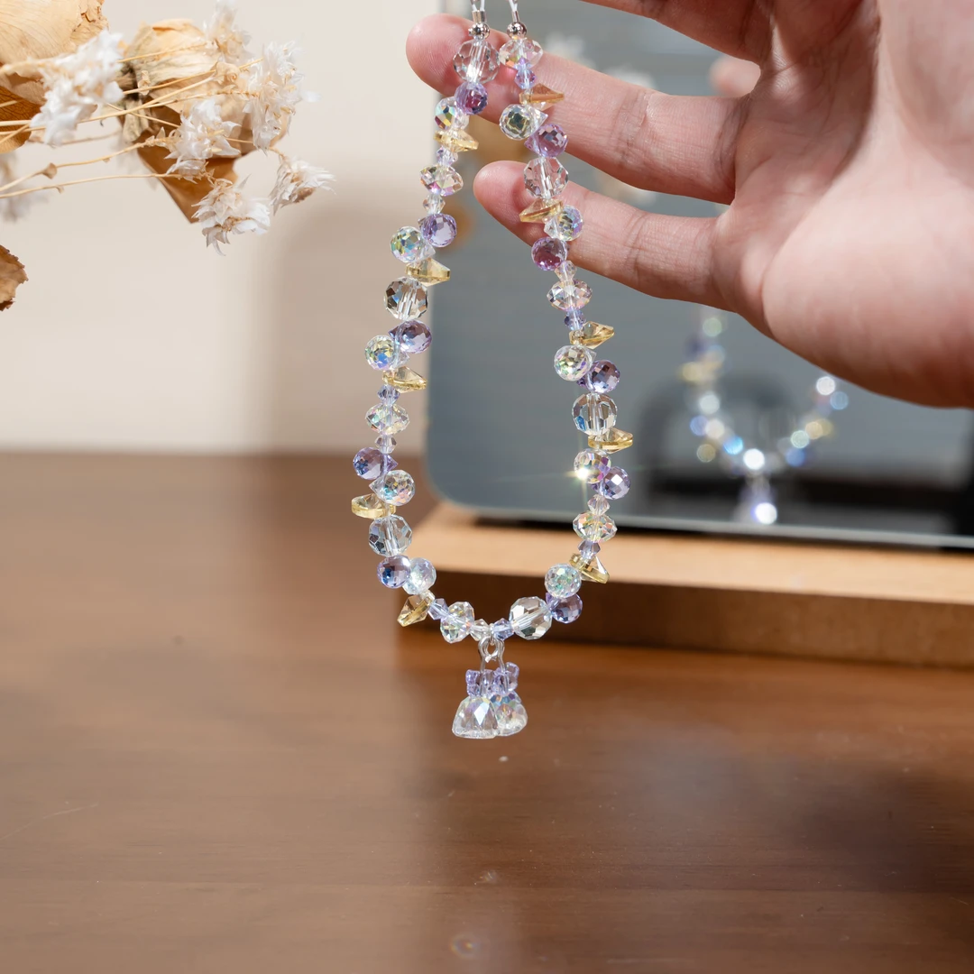 【Lumi噜米】原创铃铛奥地利水晶手机链 高端女款 防丢手机挂绳百搭