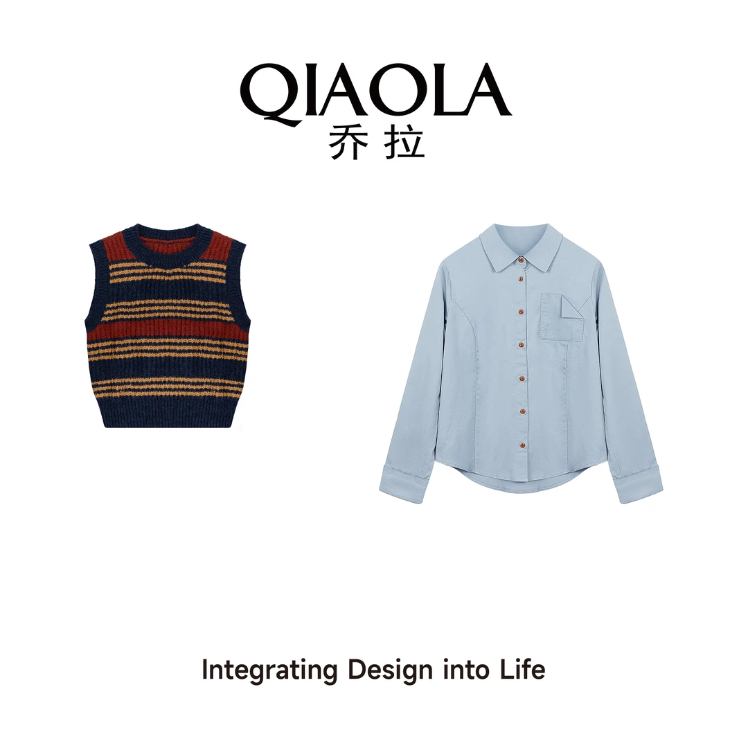 QIAOLA/乔拉【浓调油画】早春季新款北极绒保暖透气时尚套装