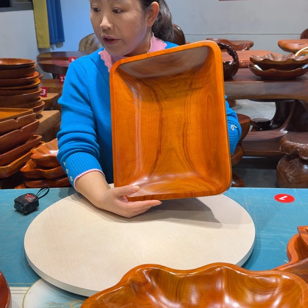 香樟木四脚方盘 35*28.2*9