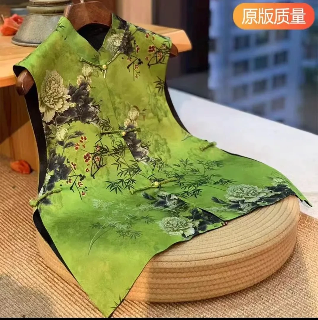 (原版正品～双面双穿)新中式2025早秋新款复古盘扣气质百搭马甲