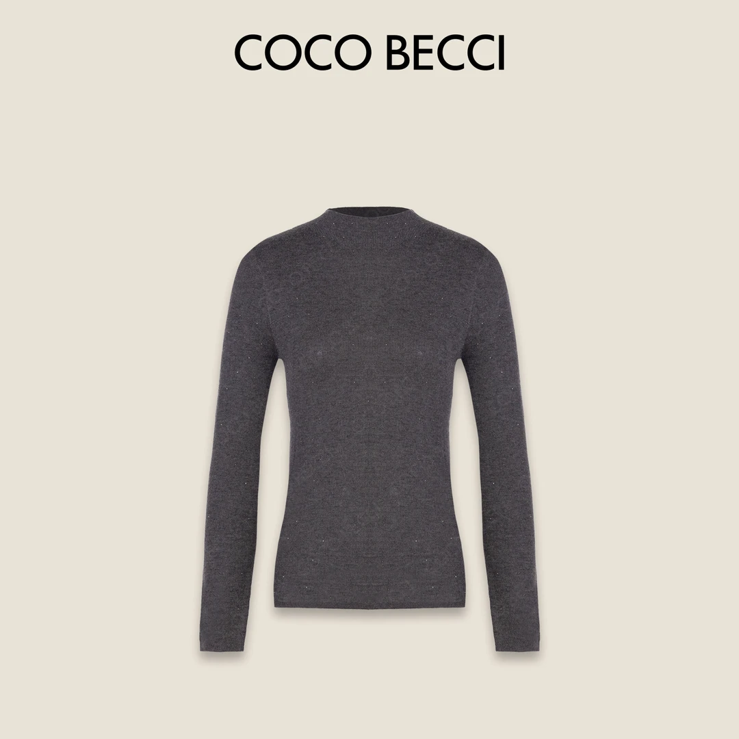 COCO BECCI 半高领修身简约气质百搭针织衫CFLJC231116