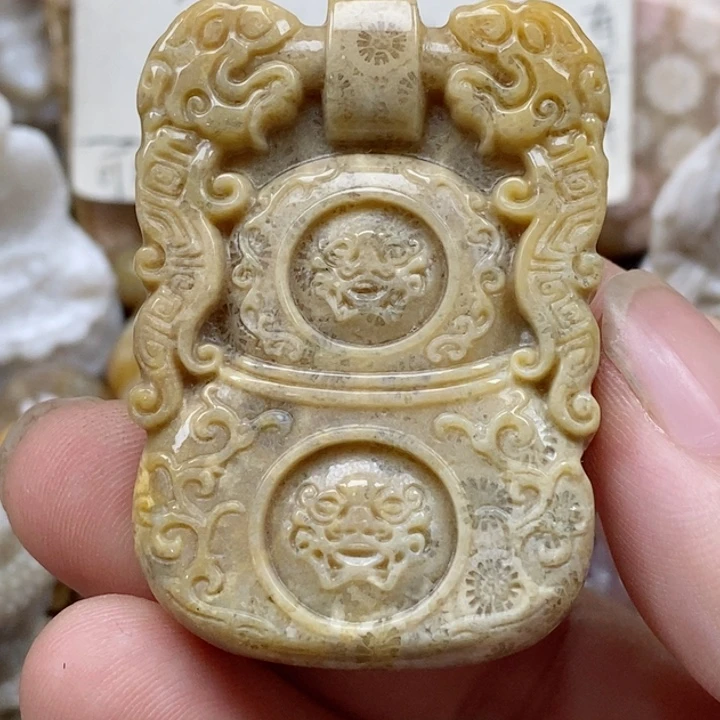 颈饰未镶嵌硅化珊瑚（珊瑚玉）