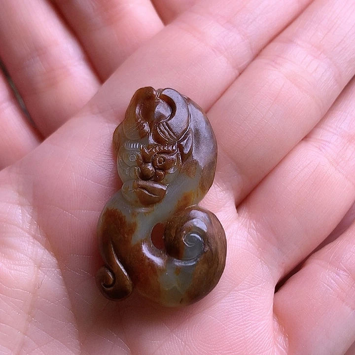 岫岩河磨玉（透闪石质玉）挂件未镶嵌佛****火