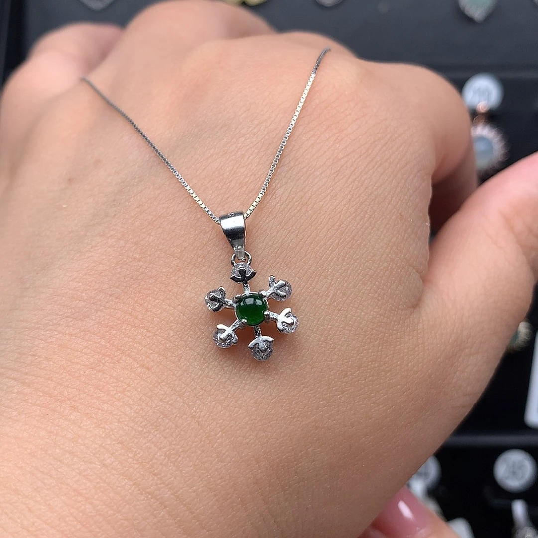 翡翠银S925镶嵌颈饰