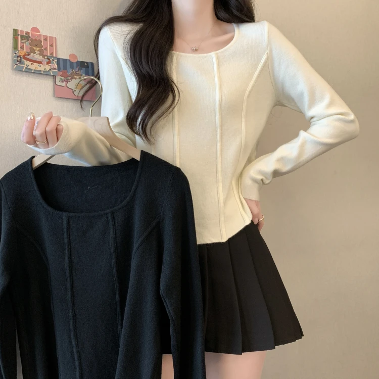大码女装毛衣打底衫2025秋冬韩版显瘦辣妹针织上衣6819