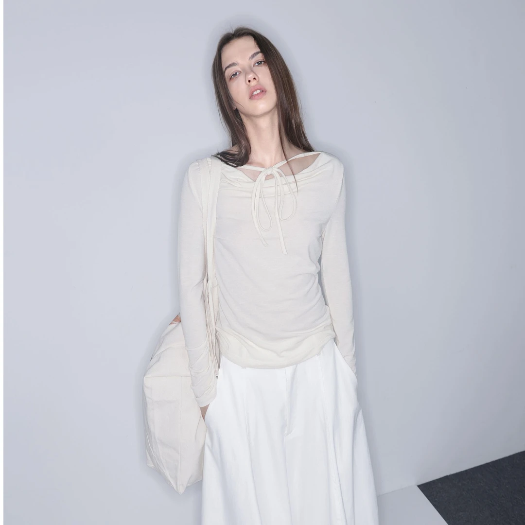 DNCY荡领系带小衫DA52300065