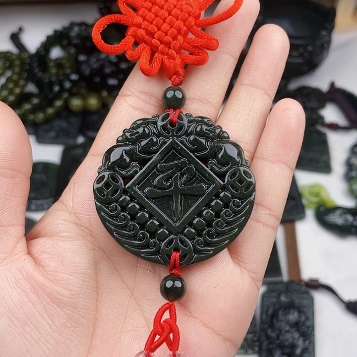 蛇纹石玉未镶嵌手链泰山玉平安车挂