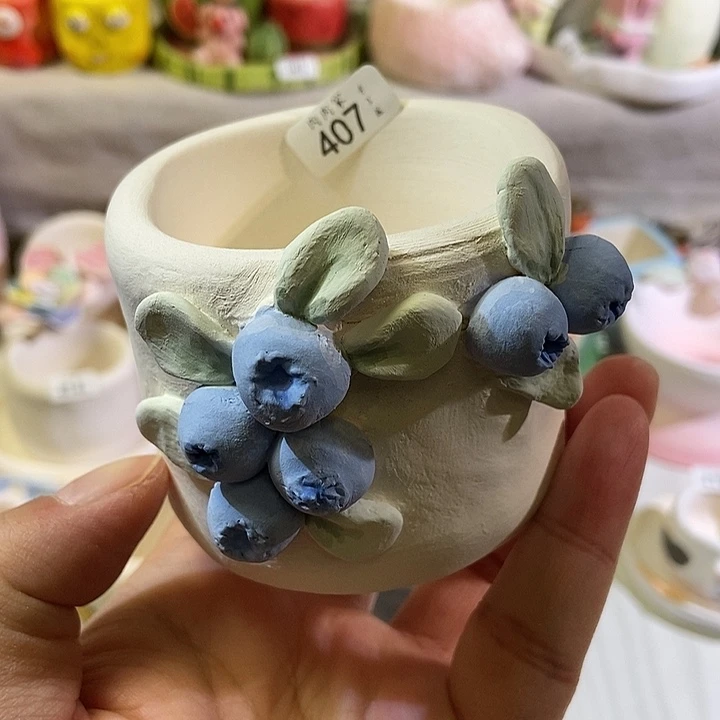 407手工手绘盆 满29包邮