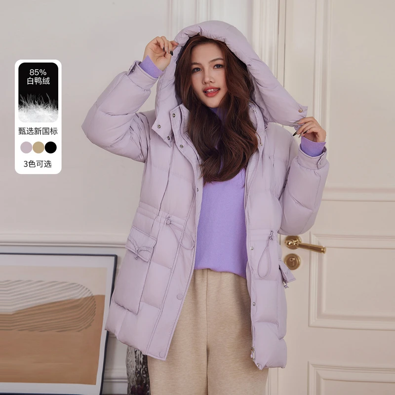 【时尚休闲可拆连帽高领羽绒服】纤莉秀W大码女装百搭显瘦QI2186