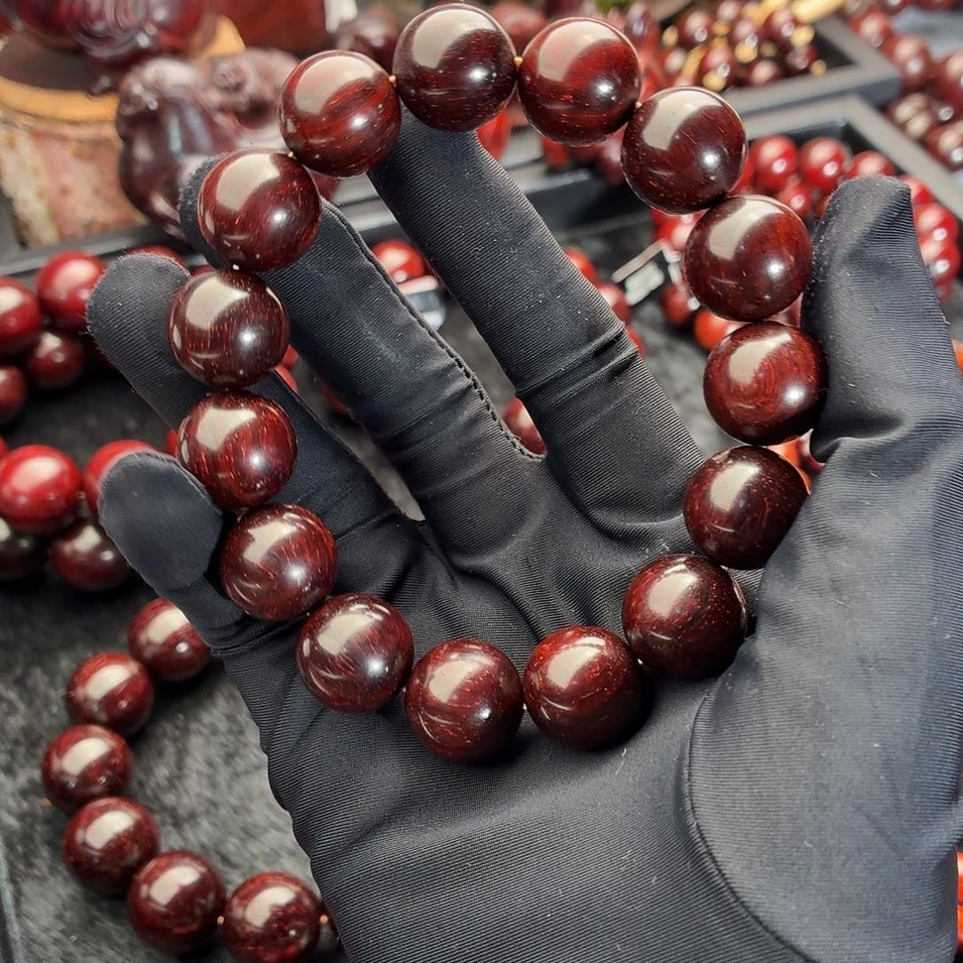 R***！小叶紫檀手串/手链原汁原味龙鳞满星